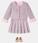 Жакет из букле с отделкой из искусственного меха Self-Portrait Kids, розовый - фото 2