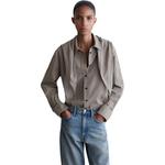 COS Рубашка женская бежевая в клетку - фото 2