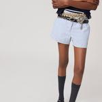 Полосатые шорты из шамбри MIU MIU, синий - фото 5