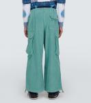 Бархатные вельветовые брюки карго Alanui, синий - фото 4