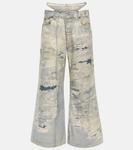 Ремонт широких джинсов со средней посадкой Acne Studios, синий - фото