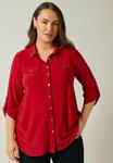 Блузка на пуговицах TAB SLEEVE Evans, красный - фото 2