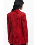 Женский блейзер с бархатными деталями Desigual, Orange red - фото 5