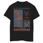 Футболка с рисунком Marvel «Капитан Марвел и Гусь, спасающий Вселенную» для мальчиков 8–20 лет Marvel - фото