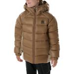 Детская куртка пуховик MLB KIDS, коричневый - фото 5