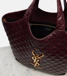 Айкер макси кожаная сумка-шоппер Saint Laurent, Rouge Cabernet - фото 3