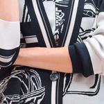 Кардиган женский Hermes с принтом, черный / белый - фото 3