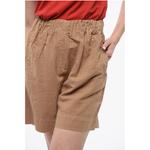 Шорты из льняной смеси с эластичным поясом Woolrich, Beige - фото 3