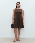 Женское короткое расклешенное платье MANGO, Chocolate - фото 5