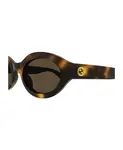 Овальные солнцезащитные очки Gucci, коричневый - фото 4