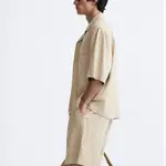 Рубашка мужская бежевая Zara, бежевый - фото 4