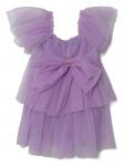 Pinko Kids платье из тюля с бантом, фиолетовый - фото