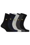 Пять пар хлопковых носков натурального цвета Lyle & Scott - фото