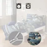 Постельное белье синее 1x 240x220 см + 2x 40x80 см Erwin Müller - фото 5