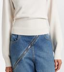 Шерстяной свитер с вырезом Alaïa, Blanc - фото 5