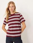 Футболка Mango в бордовую полоску - фото