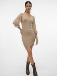 Вязаное платье VERO MODA VMHollykaris, Brown - фото 6