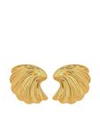 ANINE BING серьги Curved Shell, золотой - фото