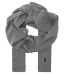 Шарф шерстяной Polo Ralph Lauren с логотипом, серый - фото