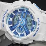 Часы CASIO G-Shock Analog-Digital 'White Blue', белый - фото 3