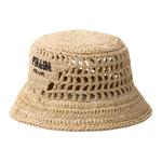 Шляпа-ведро из рафии PRADA, желтая - фото