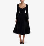 Платье миди из бархатного тюля House Of Cb, черный - фото 2