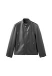 Куртка Mango Faux leather jacket, Black - фото 5
