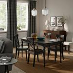 Раздвижной стол, черный, 155/215x87 см IKEA Rosentorp - фото 4