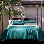 Generic Комплект постельного белья из шелка с принтом - фото