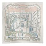 HERMES Шёлковый шарф, White/Glacier Blue/Rose - фото 6