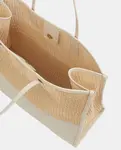 Сумка-тоут из бежевой рафии Tommy Hilfiger, бежевый - фото 3