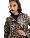 Куртка-дождевик Vero Moda с капюшоном и леопардовым принтом - фото 3