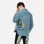 Рубашка мужская джинсовая синяя Evisu, синий - фото 4