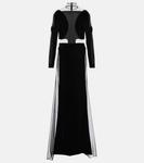 Платье с бархатными вставками Tom Ford, Black - фото