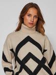 Пуловер Vila Pullover, цвет Beige/Schwarz - фото 3