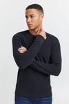 Пуловер BLEND Rundhals Strick Basic Langarm Sweater, черный - фото