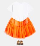 Платье из джерси и тюля Caroline Bosmans, Neon Orange - фото 2