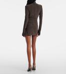 Мини-платье с воротником-стойкой для пиклбола Norma Kamali, Espresso - фото 3