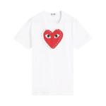 Футболка Comme des Garçons PLAY Heart Stud Tee, White - фото