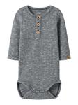 NAME IT Комбинезон/боди в крапчатом сером цвете - фото