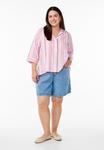 Блуза Zizzi Blouse, Ballerina Stripe/Light Red - фото 2