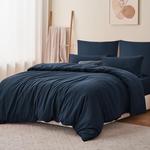 Комплект постельного белья RUIKASI, 3 предмета, 200х220/80x80, темно-синий - фото 3