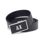 ARMANI EXCHANGE Ремень с пряжкой-логотипом, Black/Marine Blue - фото 4