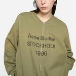 Acne Studios Кардиган с молнией и логотипом, Olive Green - фото 5