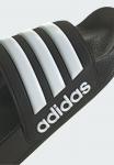 Шлепанцы женские Adidas с полосками и логотипом бренда, черный - фото 8