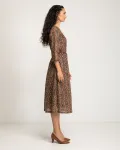 Миди-платье с длинными рукавами и принтом Niza, коричневый - фото 4