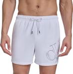 Calvin Klein Mens Volley Quick Dry Lightweight Swim Trunk, White - фото