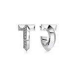 Серьги Tiffany & Co. T1 Hoop, белое золото/бриллиант - фото