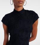 Цветочное платье из сетки Rotate, Navy - фото 4