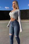 Джинсы скинни Fashion Nova FN22804SS, синий - фото 3